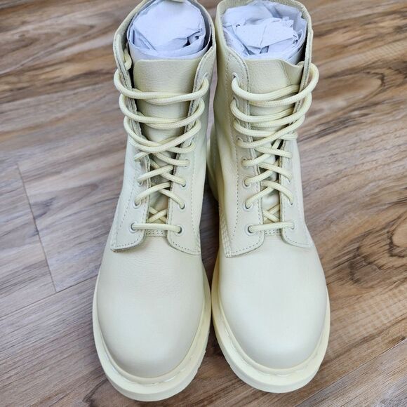🩵NIB Dr. Martens 1460 Toile Mono Cream Pascal Virginia Leather Boots Size 8 - Picture 7 of 15
